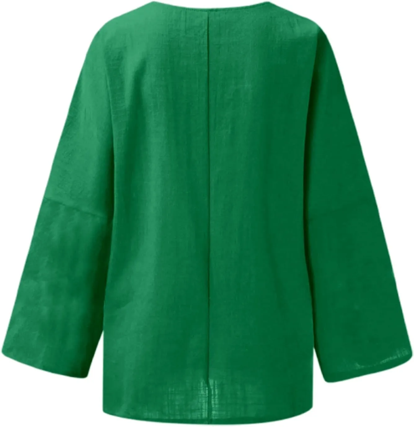 Women's Linen Shirts V-Neck Button Down Blouses Collared 2025 Fashion Tops Long Sleeve Loose Fit T Shirt
