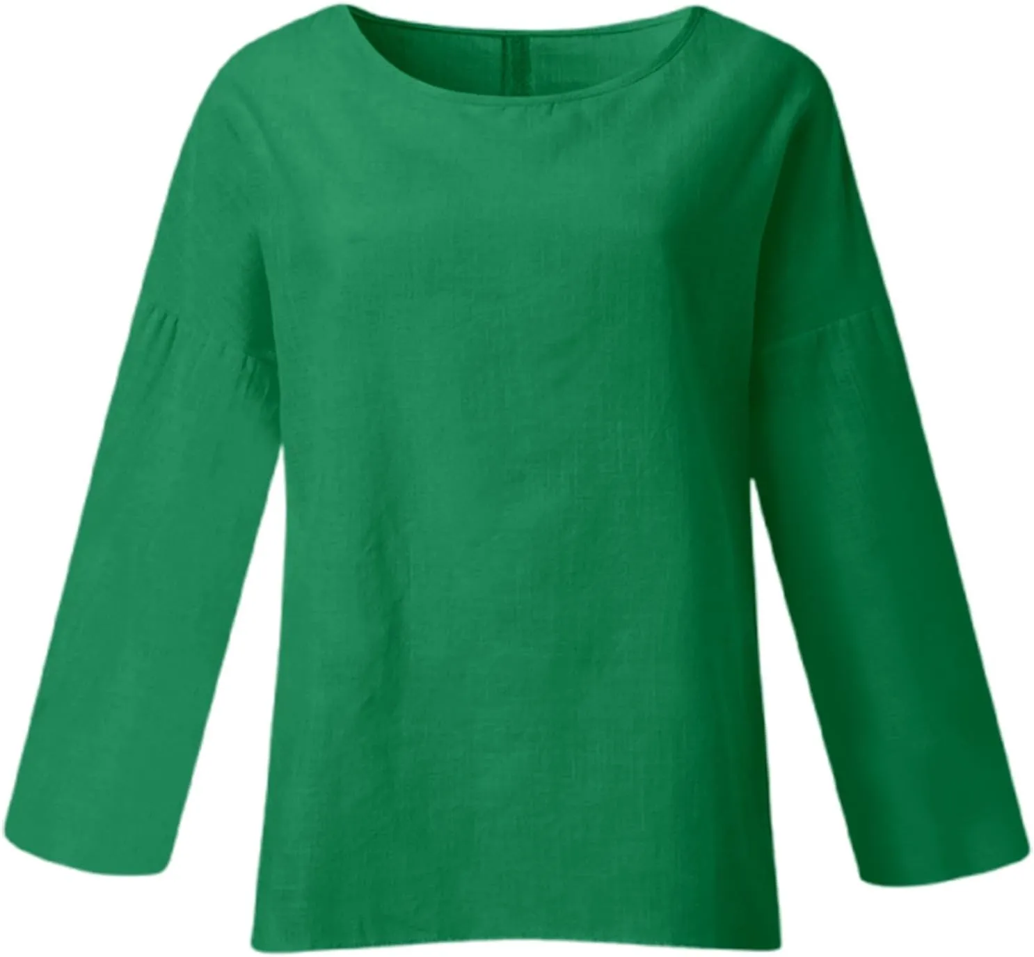 Women's Linen Shirts V-Neck Button Down Blouses Collared 2025 Fashion Tops Long Sleeve Loose Fit T Shirt