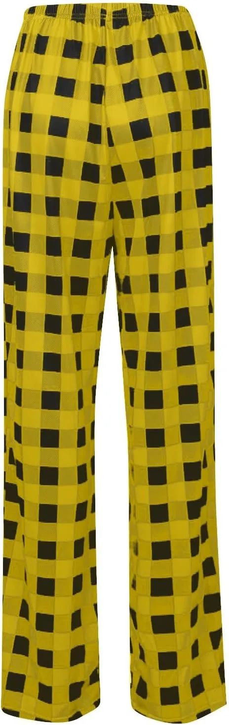 Womens Plaid Pajama Pants 2025 Buffalo Soft Sleepwear Plush Pants Gifts for Him Her Straight Leg Joggers Sweatpants