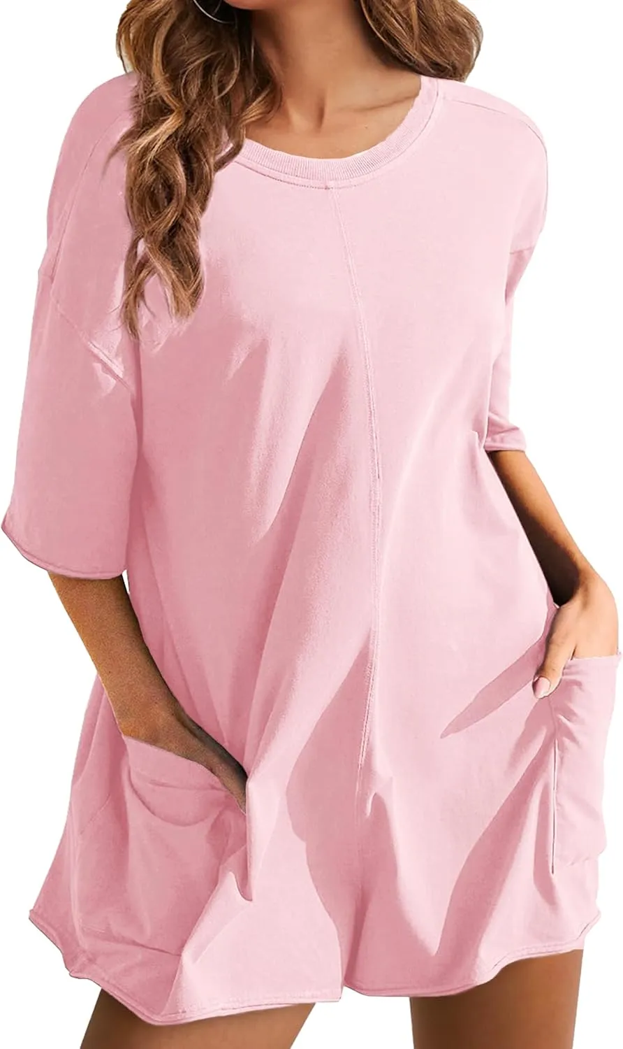 Women's Reversible Hot Shot Tee Rompers Casual Oversized Athletic Workout Jumpsuit Overalls