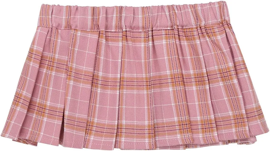 Women's Schoolgirl A Line Pleated Mini Skirt Role Play Plaid Short Dress