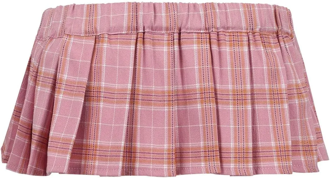 Women's Schoolgirl A Line Pleated Mini Skirt Role Play Plaid Short Dress