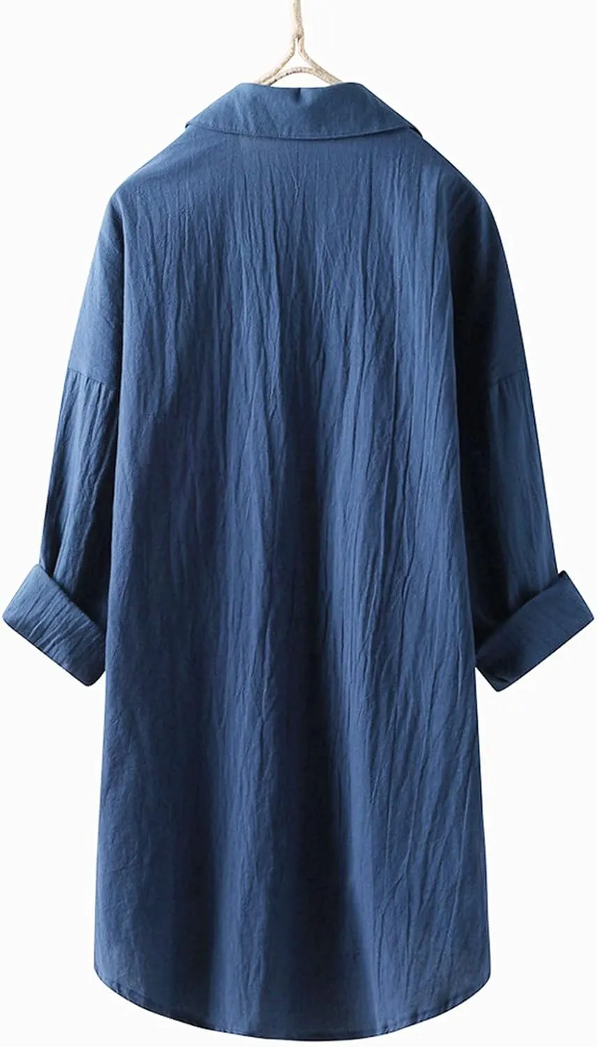 Women's Short Sleeve Cotton Linen Shirts Casual V Neck Soft T-Shirt Button Up Loose Summer Tshirts