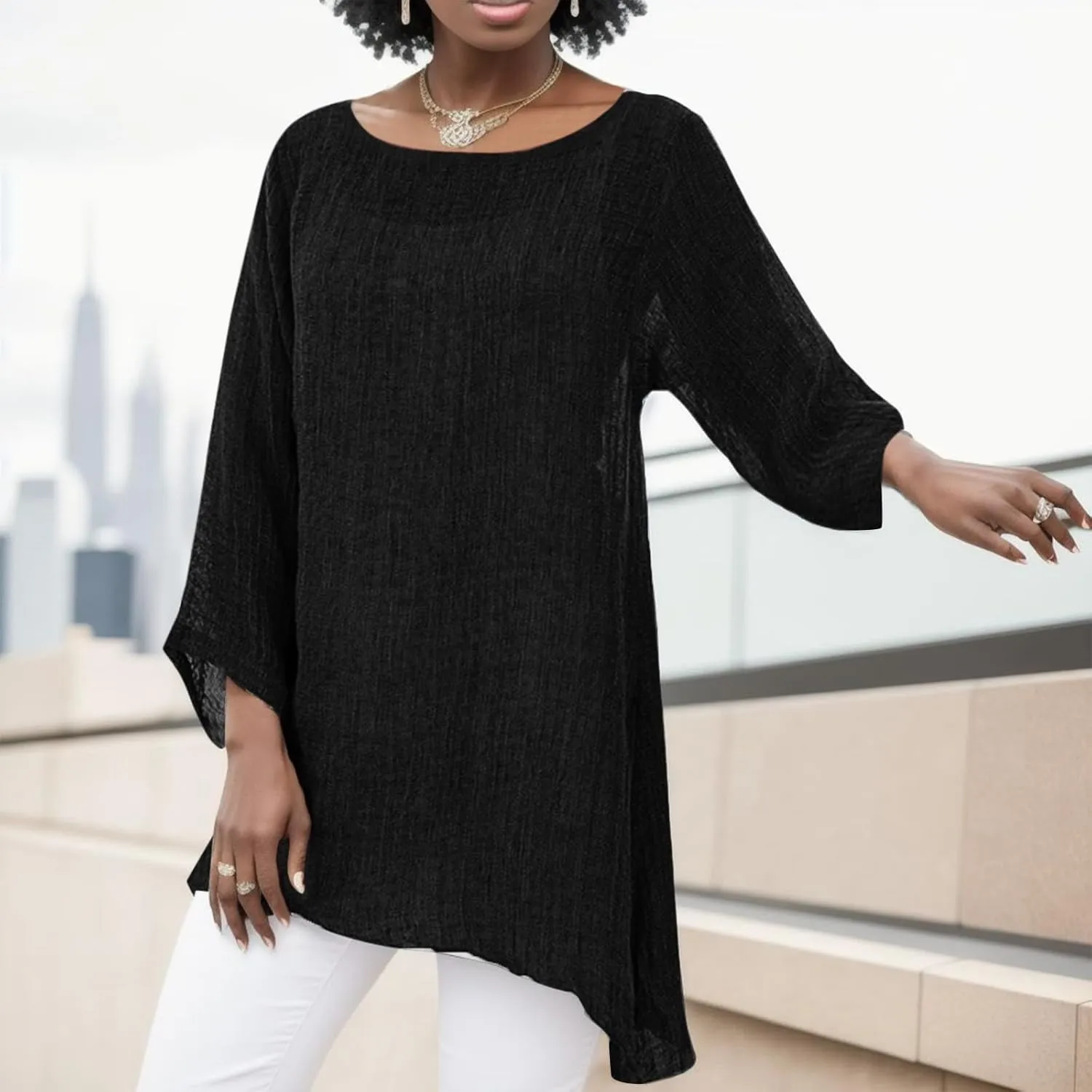 Women's Short Sleeve Linen Shirt Casual Round Neck Soft T-Shirts Floral Loose Summer Tee Top