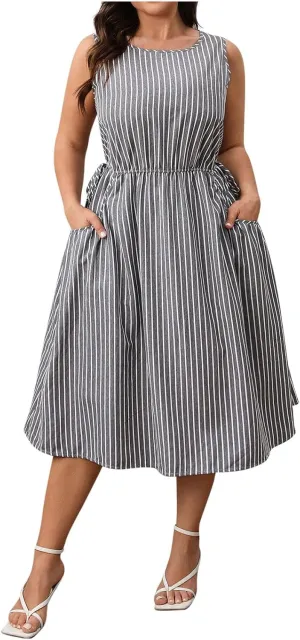 Womens Sleeveless Summer Dresses Plus Size Casual Dress A Line Loose Shift Dress 2025