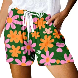 Womens Summer Shorts Beach Drawstring High Waisted Vocation Floral Print Shorts Casual Wide Leg Shorts with Pockets