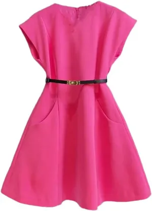 Women's Summer Sleeveless O-Neck Dress French Short A-Line Casual Dresses