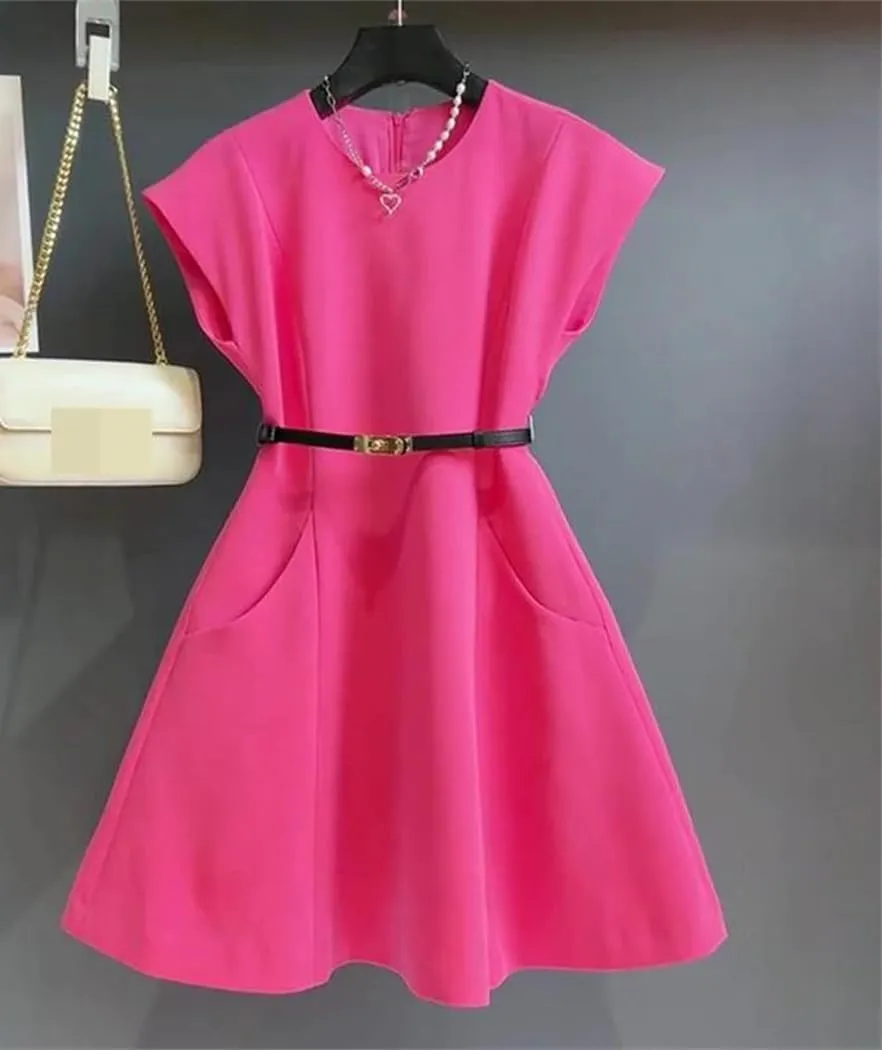 Women's Summer Sleeveless O-Neck Dress French Short A-Line Casual Dresses