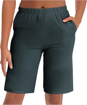 Women's Summer Soft Pajama Shorts Casual Elastic Waist Pj Bottoms Loose Sleepwear Lounge Bermuda Shorts with Pockets
