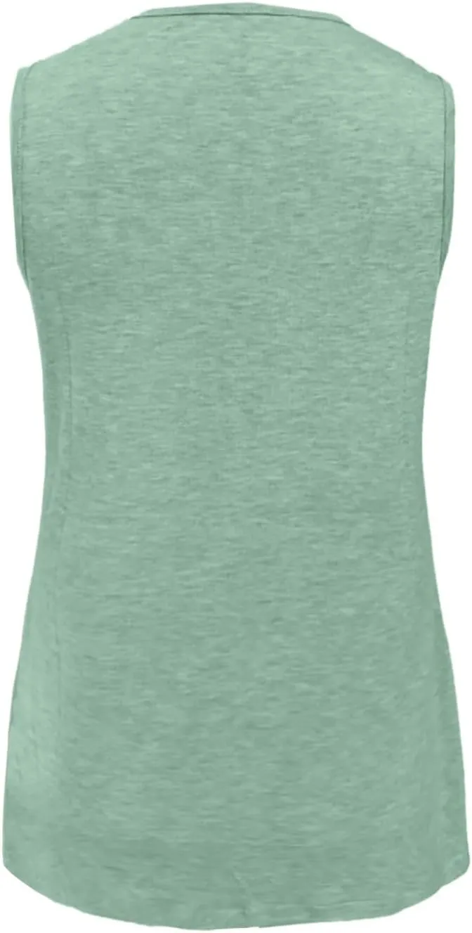 Womens Tank Tops 2025 Sleeveless Summer Vacation Beach Tee Shirt Loose Fit Solid Color Spring Outfits Clothes