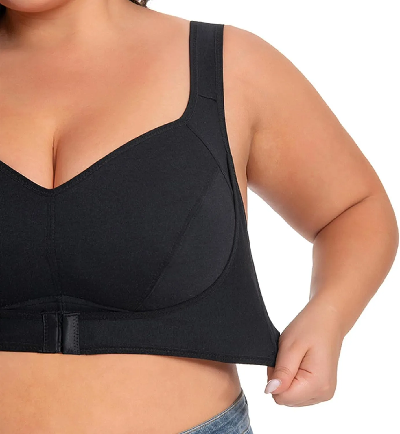 Xiaojmake Push Up Bra for Women Wireless Seamless Bras Plus Size Posture Correcting Bra for Senior Ice Silk Gathering Bras