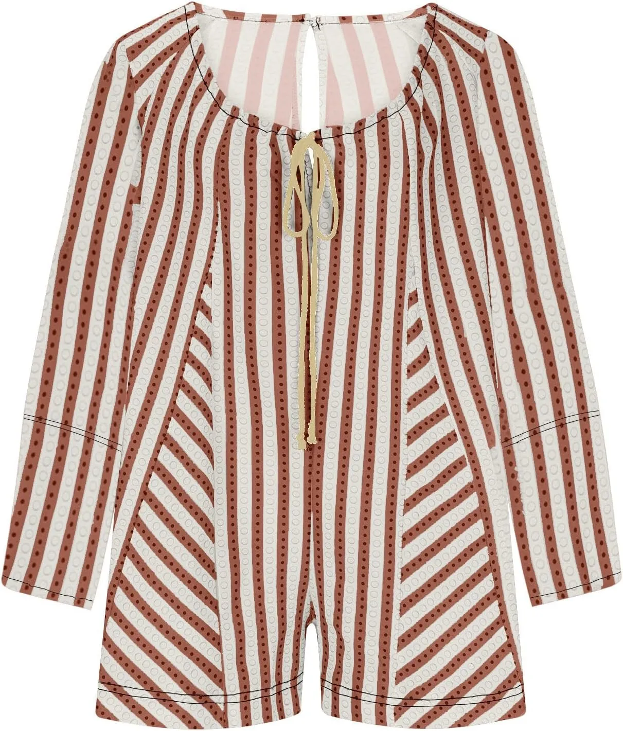 Xiaojmake Womens Short Tunic Dress Oversized Flowy Striped Romper Overalls V Neck Puff Sleeve Baggy Short Jumpsuits Sundress