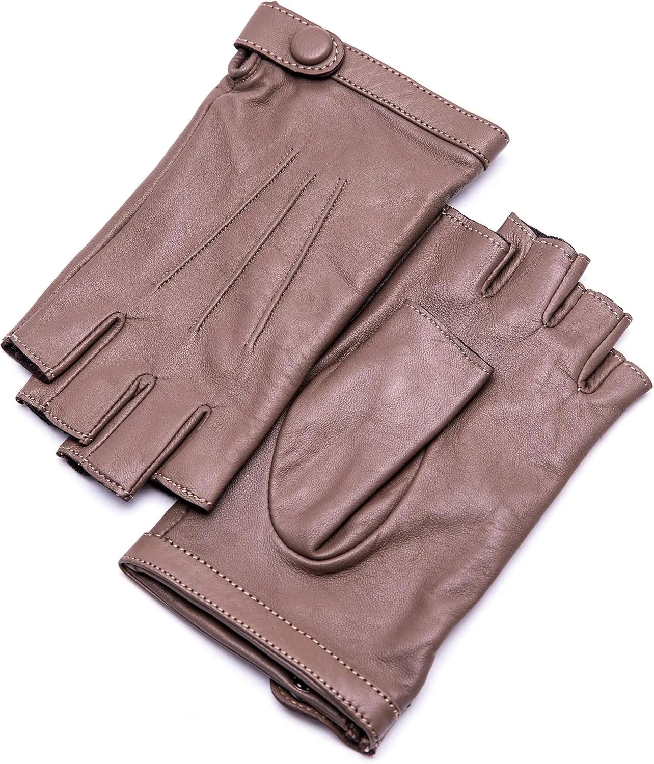 YISEVEN Women's Classic Sheepskin Leather Fingerless Gloves
