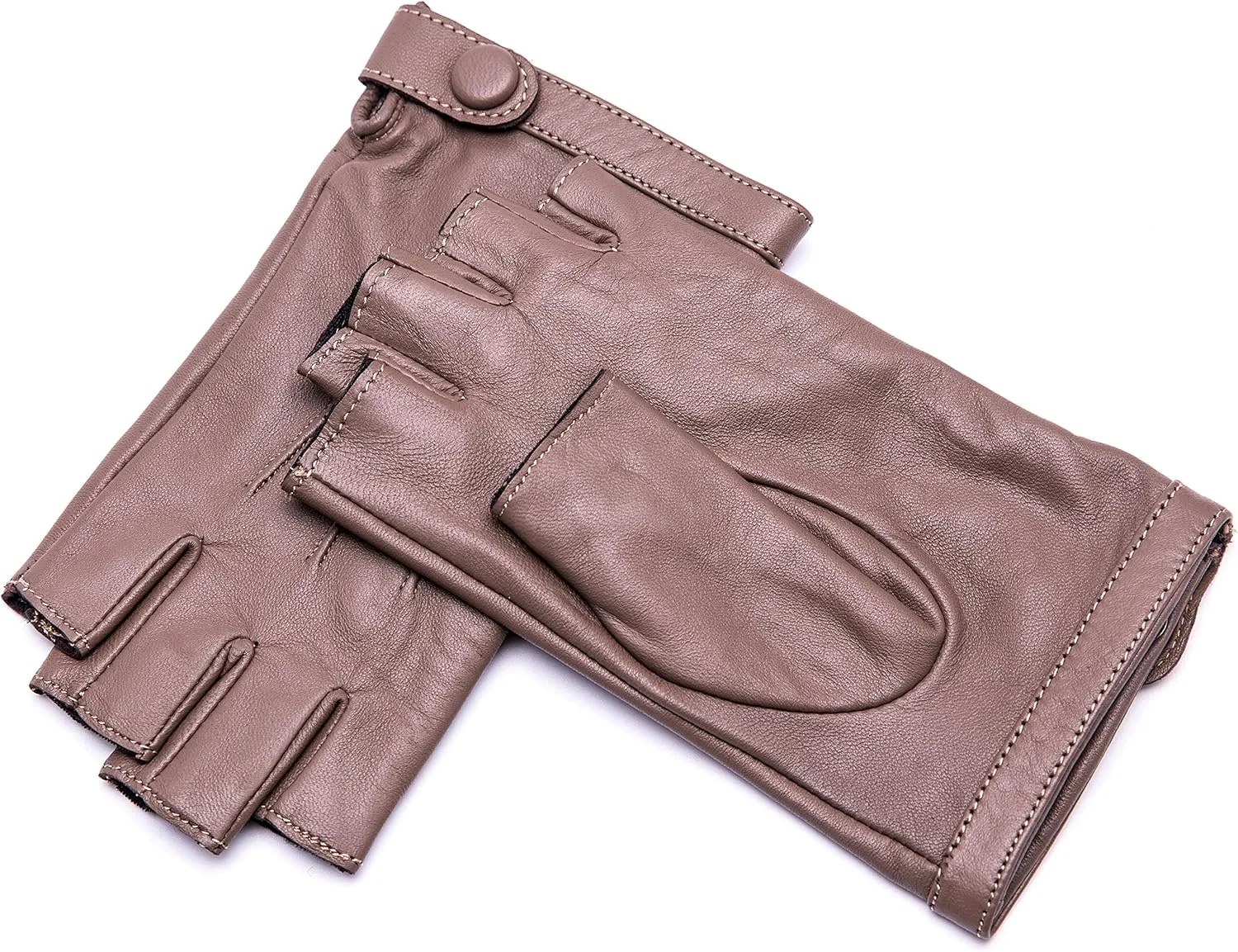 YISEVEN Women's Classic Sheepskin Leather Fingerless Gloves