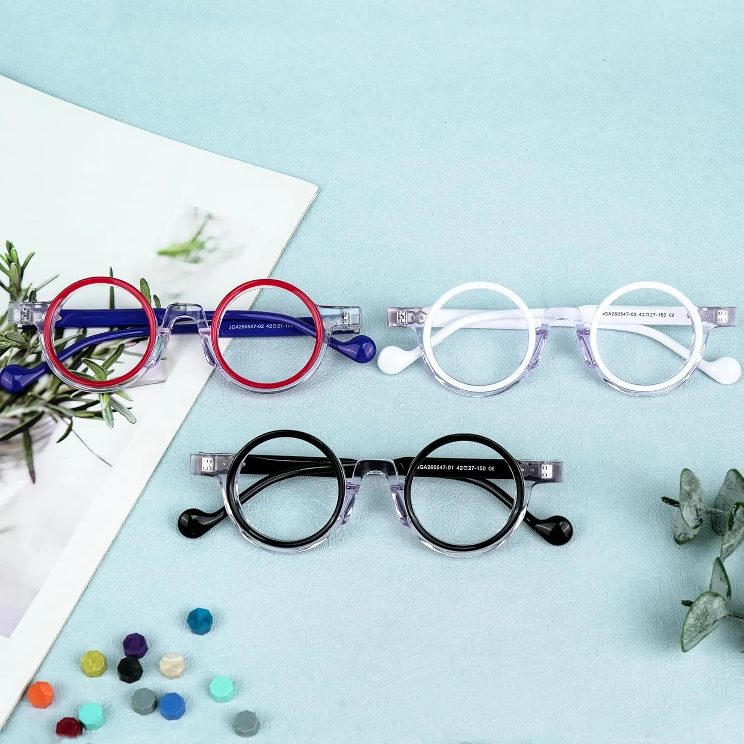Zeelool Vintage Round Eyeglasses Frame With Non-prescription Clear Lens for Women Men Glanton ZJGA260547