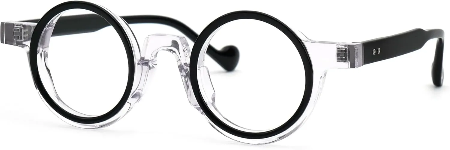Zeelool Vintage Round Eyeglasses Frame With Non-prescription Clear Lens for Women Men Glanton ZJGA260547