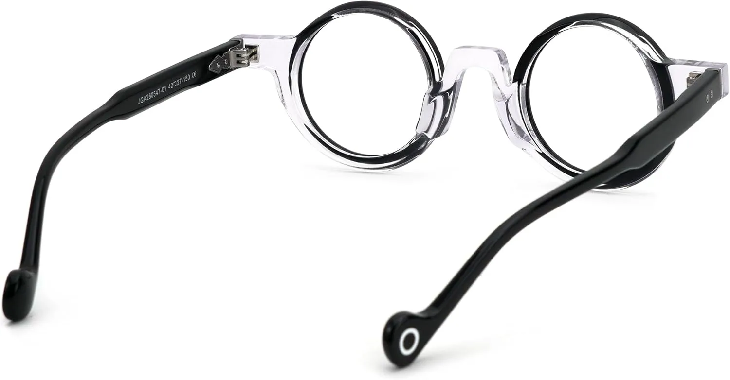 Zeelool Vintage Round Eyeglasses Frame With Non-prescription Clear Lens for Women Men Glanton ZJGA260547